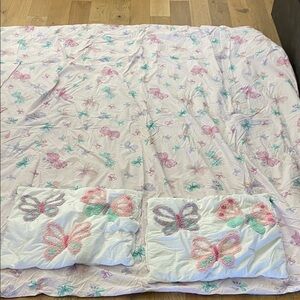 Pottery Barn Kids Organic Reversible Bella Butterfly Duvet Cover Full/Queen